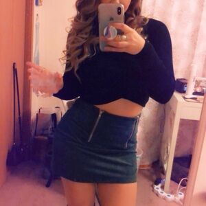 Kendall & Kylie black turtle neck crop sweater